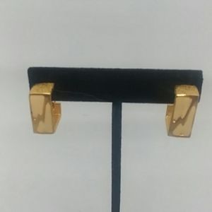 Gold-Tone Clip-on Squared Fashion Earrings